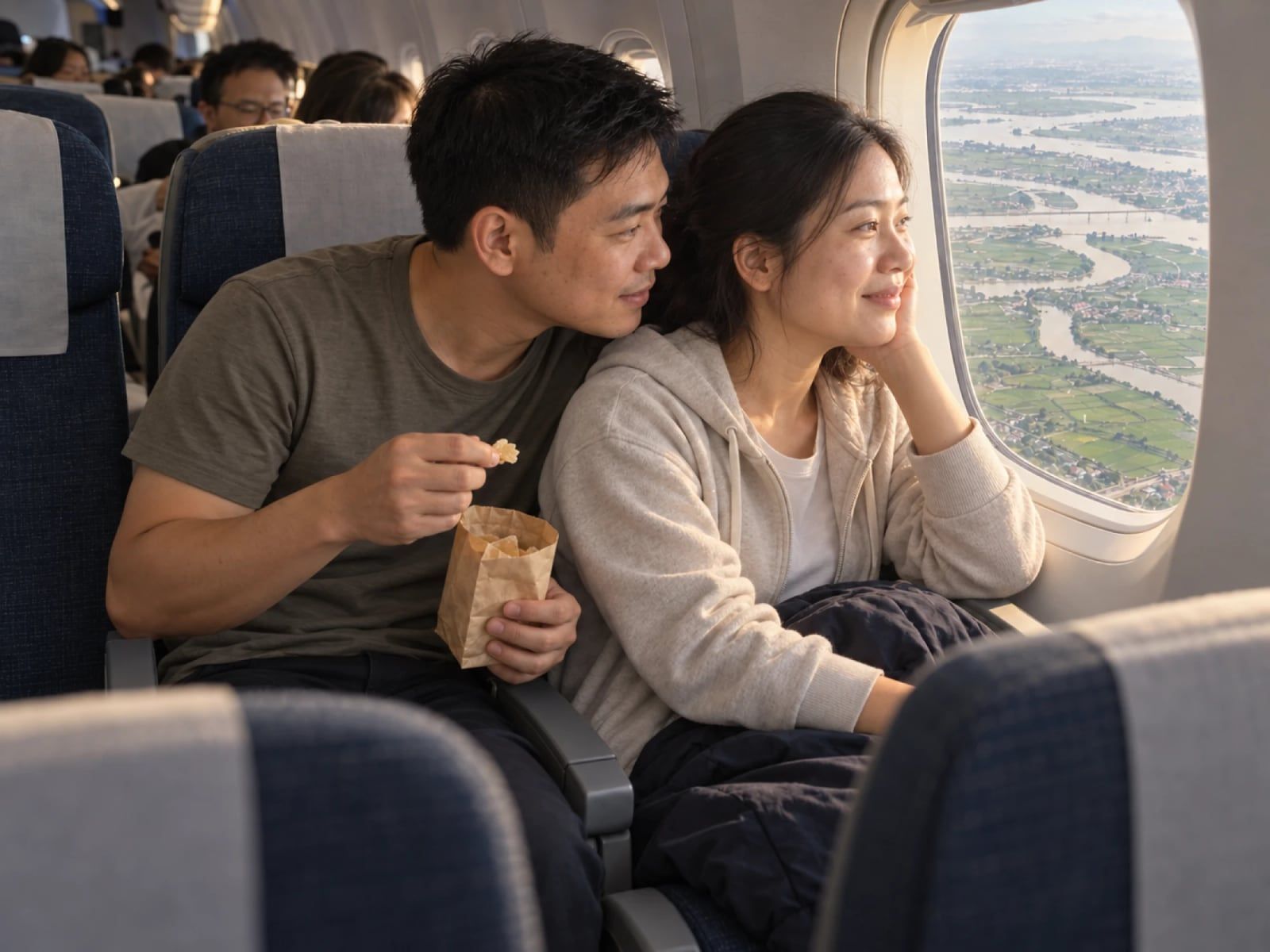 Cặp đôi trên máy bay